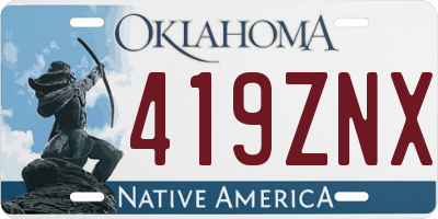 OK license plate 419ZNX