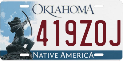 OK license plate 419ZOJ