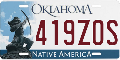 OK license plate 419ZOS