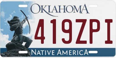 OK license plate 419ZPI