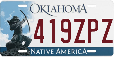 OK license plate 419ZPZ