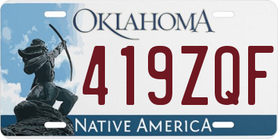 OK license plate 419ZQF