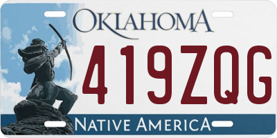 OK license plate 419ZQG