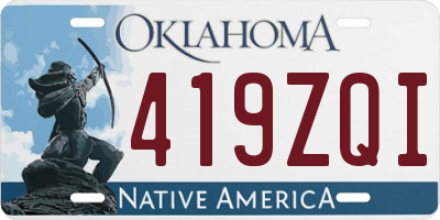 OK license plate 419ZQI