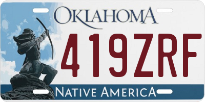 OK license plate 419ZRF