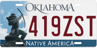 OK license plate 419ZST