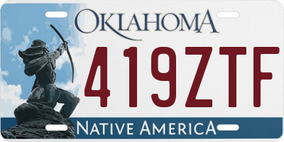 OK license plate 419ZTF
