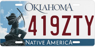 OK license plate 419ZTY