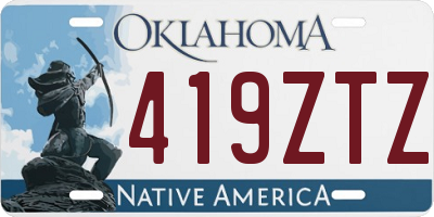 OK license plate 419ZTZ