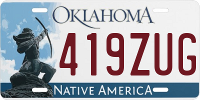 OK license plate 419ZUG