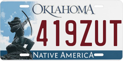 OK license plate 419ZUT