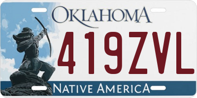 OK license plate 419ZVL