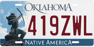 OK license plate 419ZWL