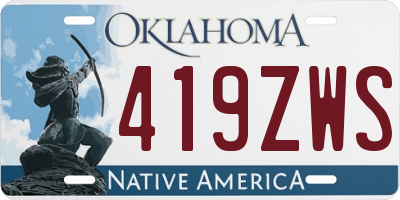 OK license plate 419ZWS