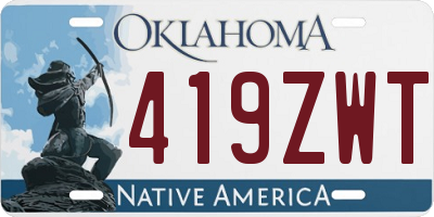 OK license plate 419ZWT