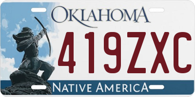 OK license plate 419ZXC