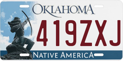 OK license plate 419ZXJ