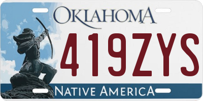 OK license plate 419ZYS