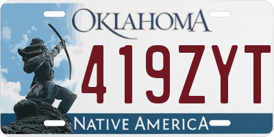 OK license plate 419ZYT