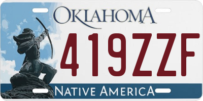 OK license plate 419ZZF