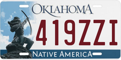 OK license plate 419ZZI