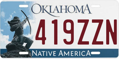 OK license plate 419ZZN