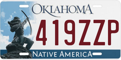 OK license plate 419ZZP