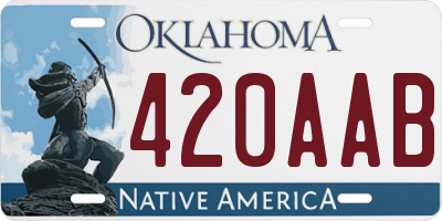 OK license plate 420AAB