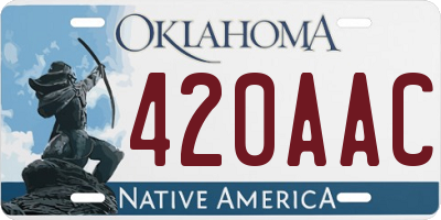 OK license plate 420AAC