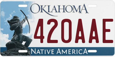 OK license plate 420AAE