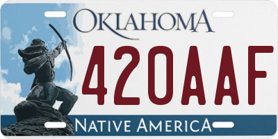 OK license plate 420AAF