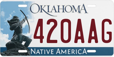 OK license plate 420AAG