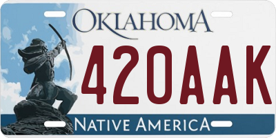 OK license plate 420AAK