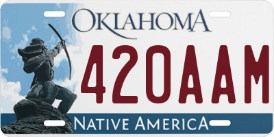OK license plate 420AAM
