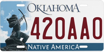 OK license plate 420AAO