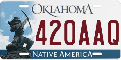 OK license plate 420AAQ