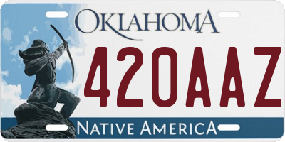 OK license plate 420AAZ