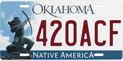 OK license plate 420ACF