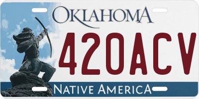 OK license plate 420ACV