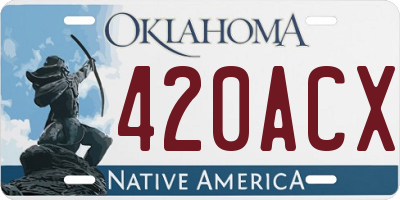 OK license plate 420ACX