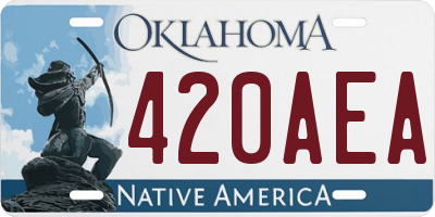 OK license plate 420AEA