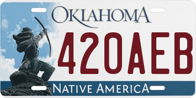 OK license plate 420AEB
