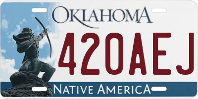 OK license plate 420AEJ