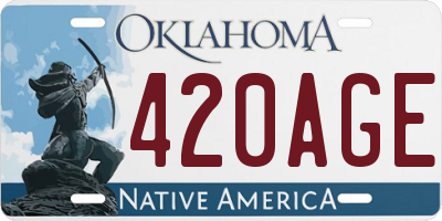 OK license plate 420AGE