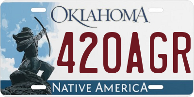 OK license plate 420AGR