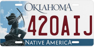 OK license plate 420AIJ