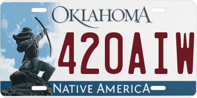 OK license plate 420AIW