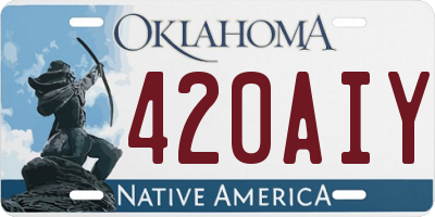 OK license plate 420AIY
