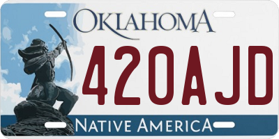 OK license plate 420AJD