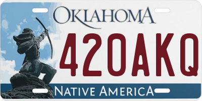 OK license plate 420AKQ